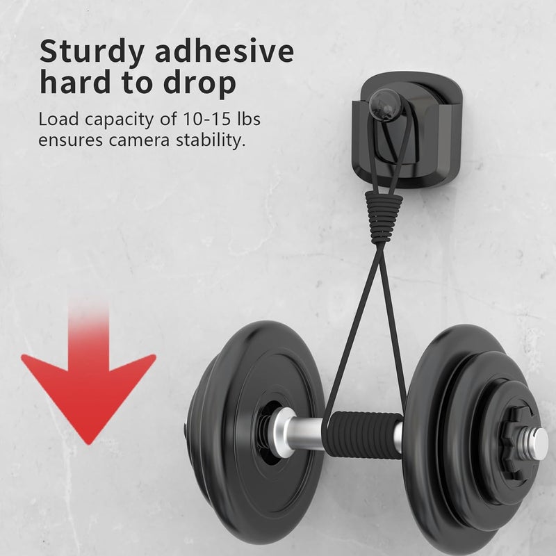 Pefecon 3 Pack Wall Mount Bracket for Camera, Adhesive Camera Mount, No Drill No Screws(Black, Camera not Included) - Image 4